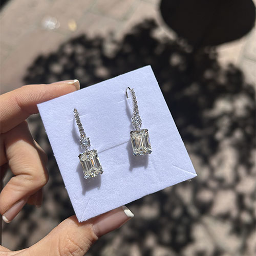 Aretes corte esmeralda - Imagen 3