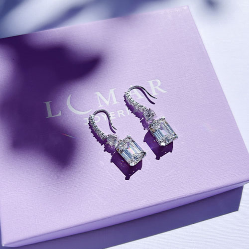 Aretes corte esmeralda - Imagen 2